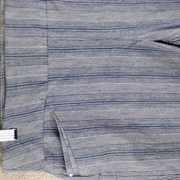 Attyre New York Blue White Pinstripe Rayon Mid Rise Pull On Casual Bermuda Short - Picture 2 of 8